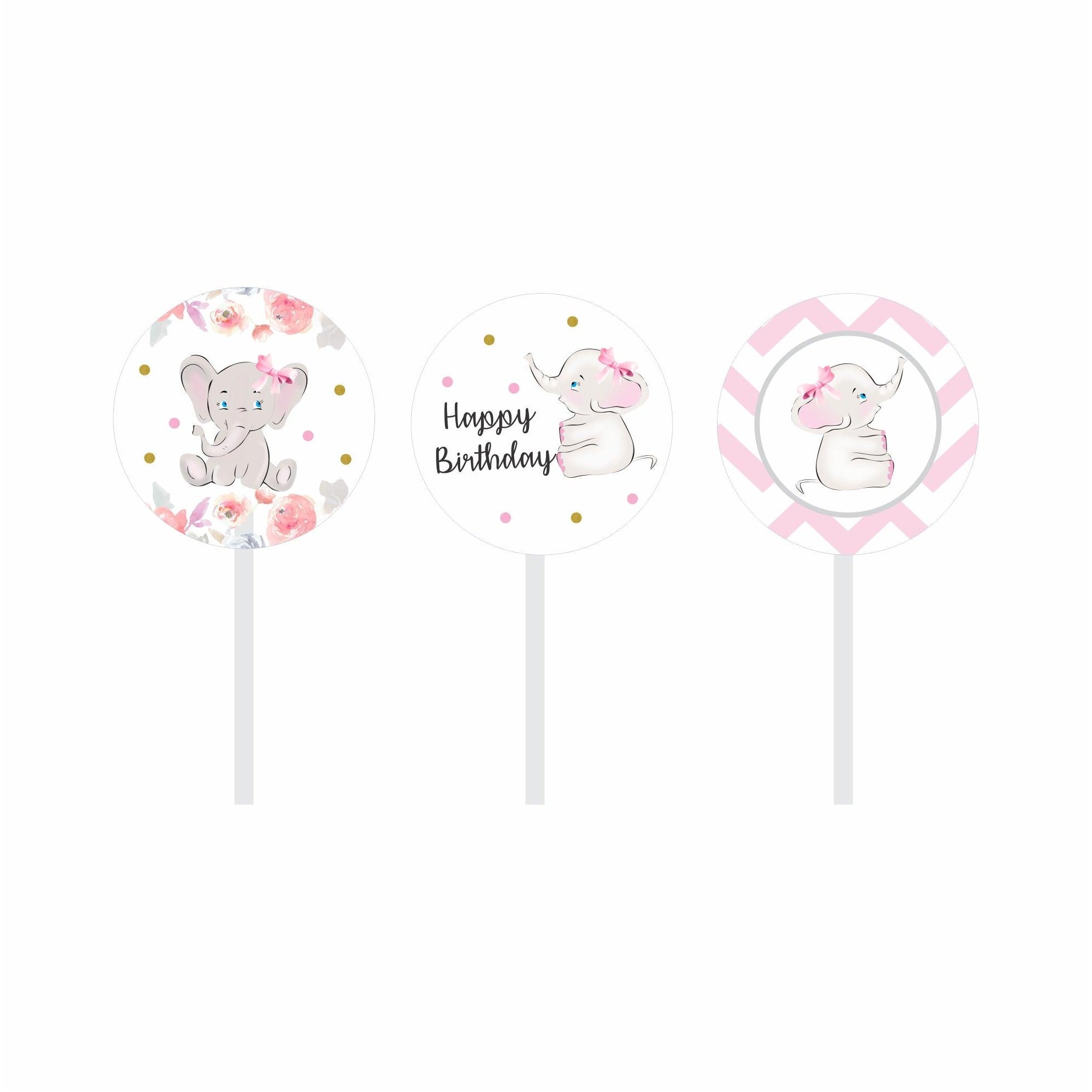 Baby Elephant Theme Cupcake / Food Toppers THEME PARTIES Pretty UR Party