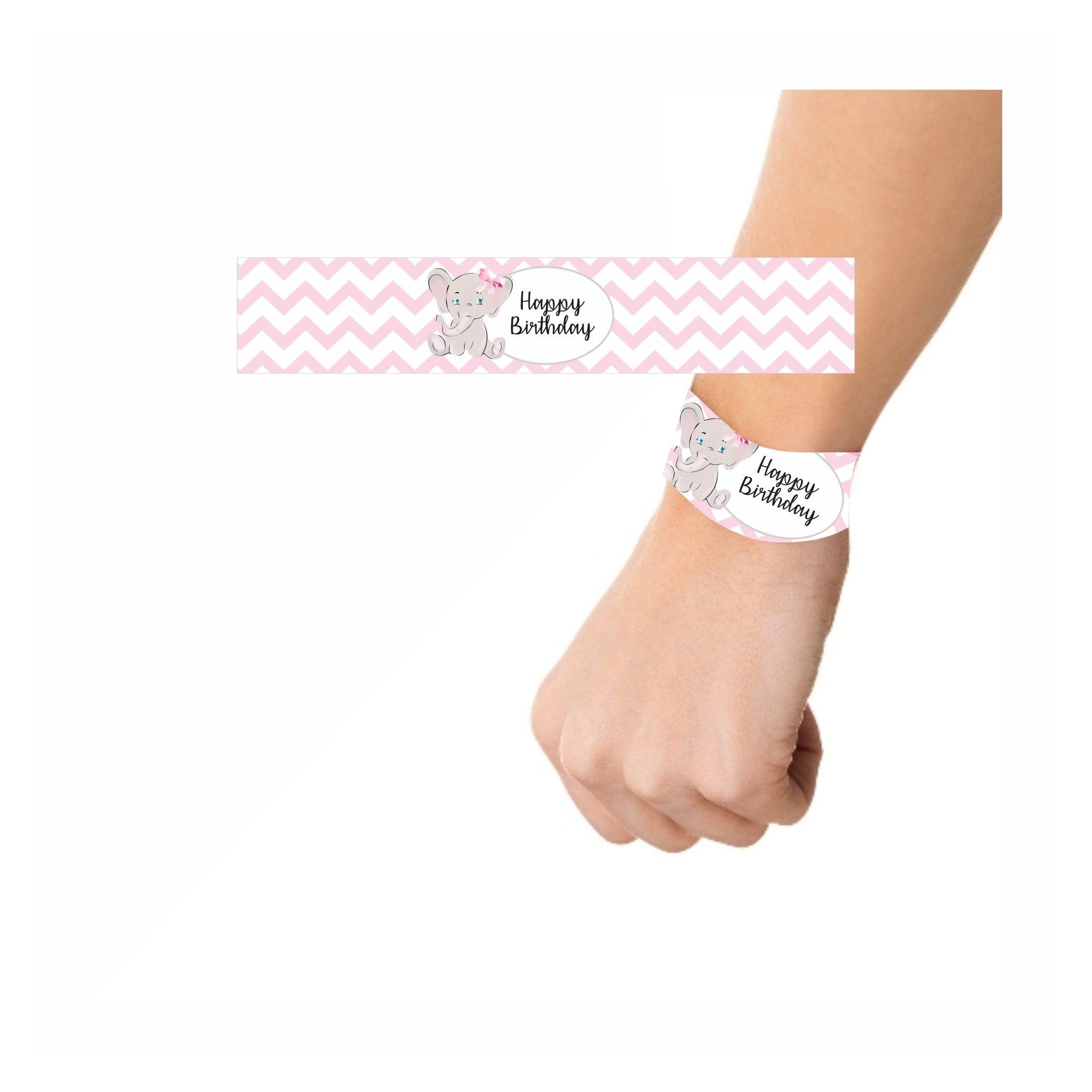Baby Elephant Theme Wrist Bands - Pack of 10 THEME PARTIES Pretty UR Party