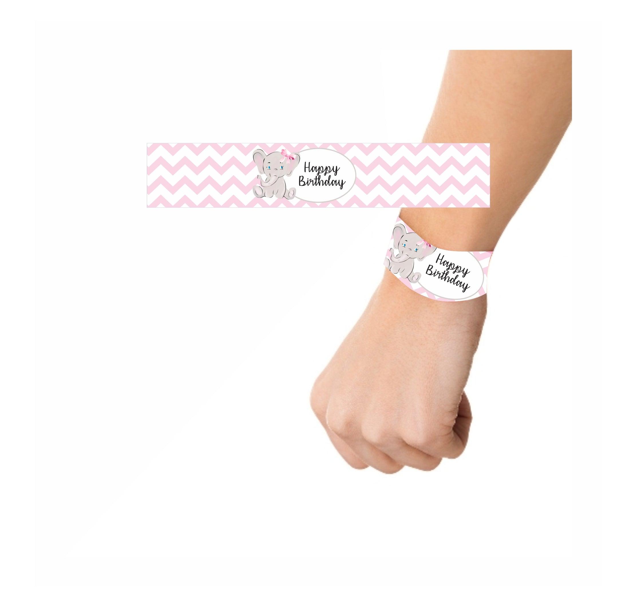Baby Elephant Theme Wrist Bands - Pack of 10 THEME PARTIES Pretty UR Party