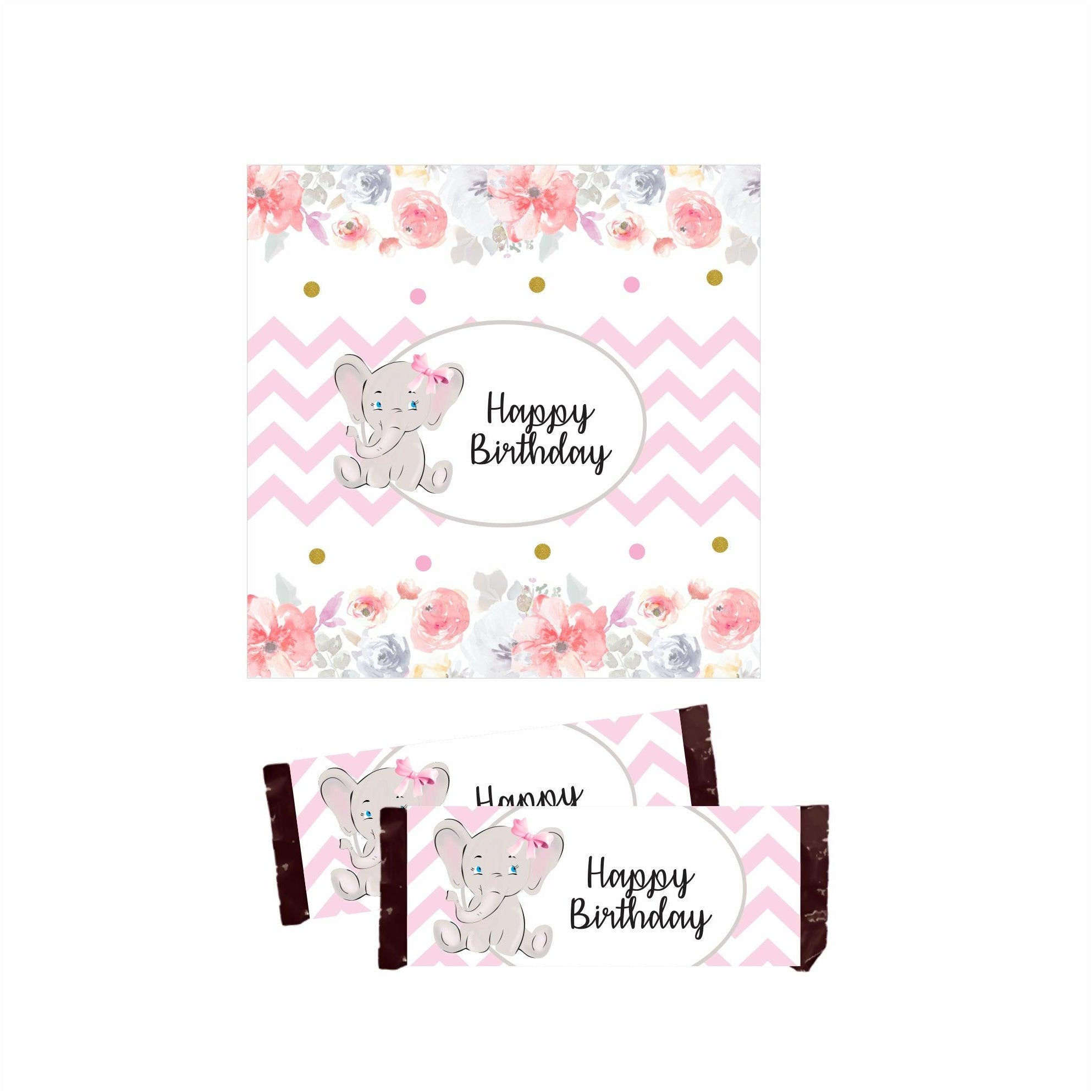 Baby Elephant Theme Chocolate Wrappers THEME PARTIES Pretty UR Party