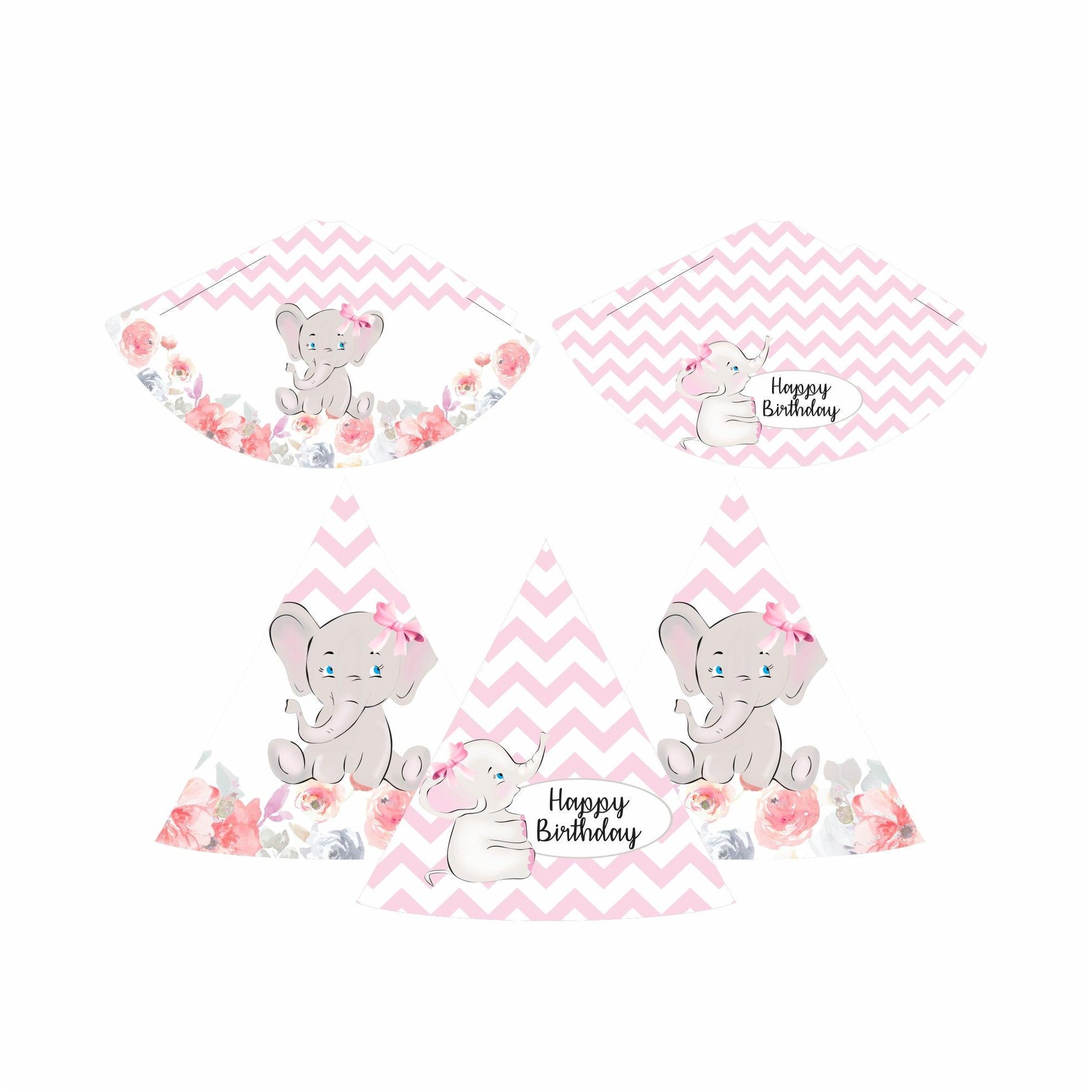 Baby Elephant Theme Hats - Pack of 10 THEME PARTIES Pretty UR Party