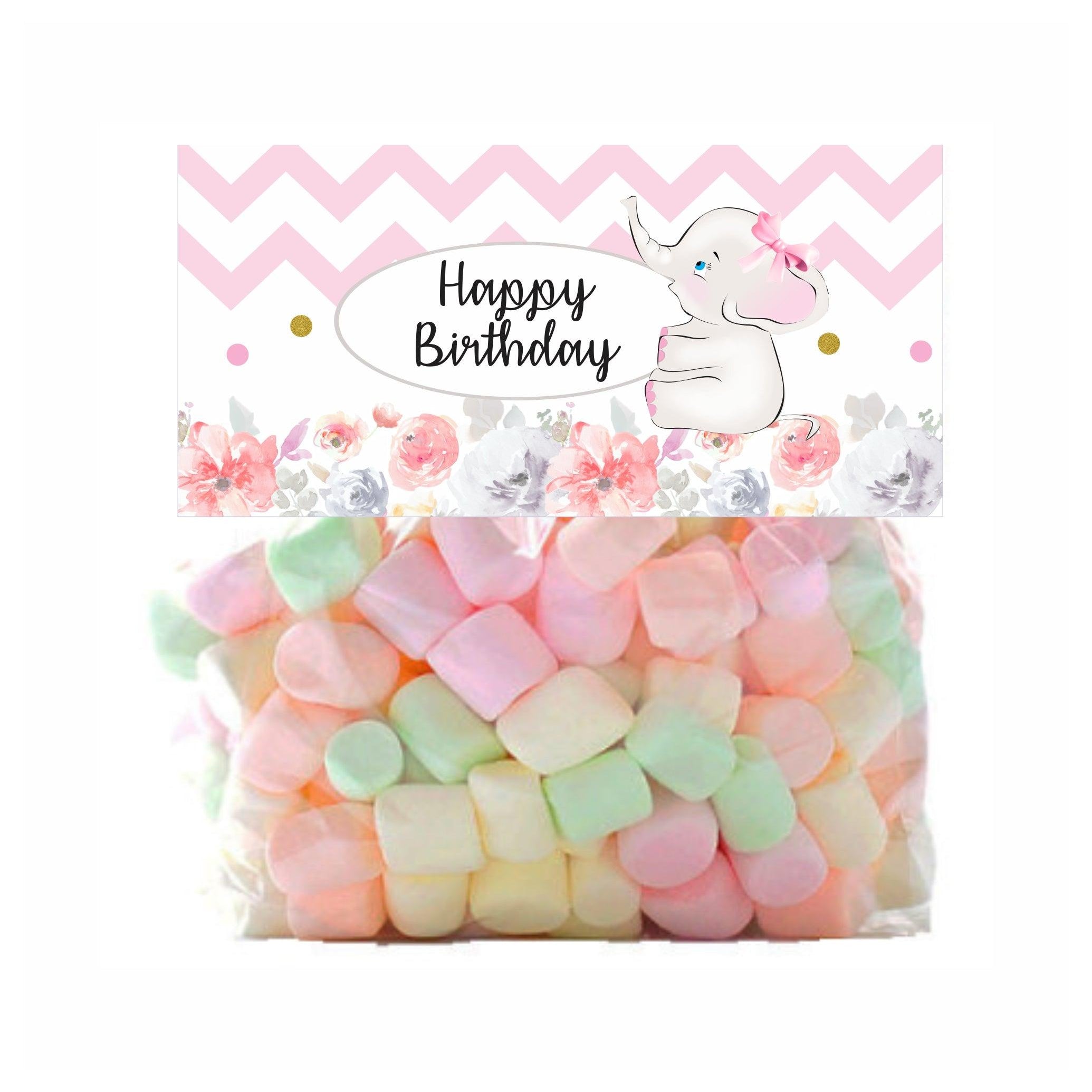 Baby Elephant Theme Treat Bag Toppers THEME PARTIES Pretty UR Party