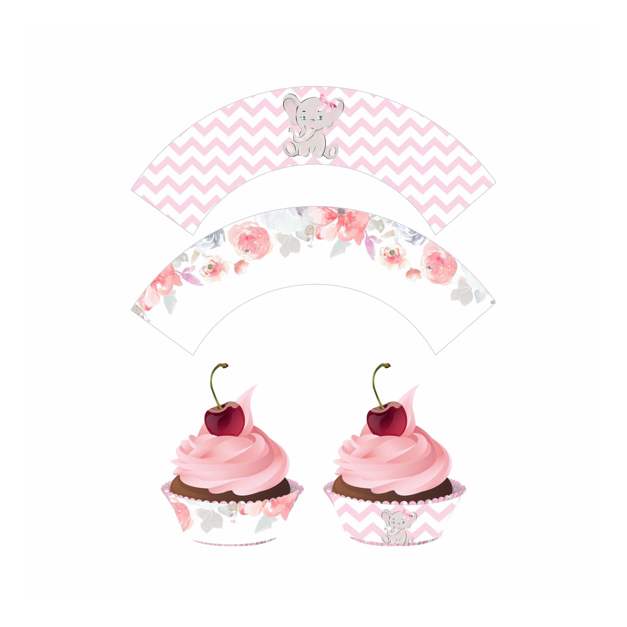 Baby Elephant Theme Cupcake Wrappers THEME PARTIES Pretty UR Party