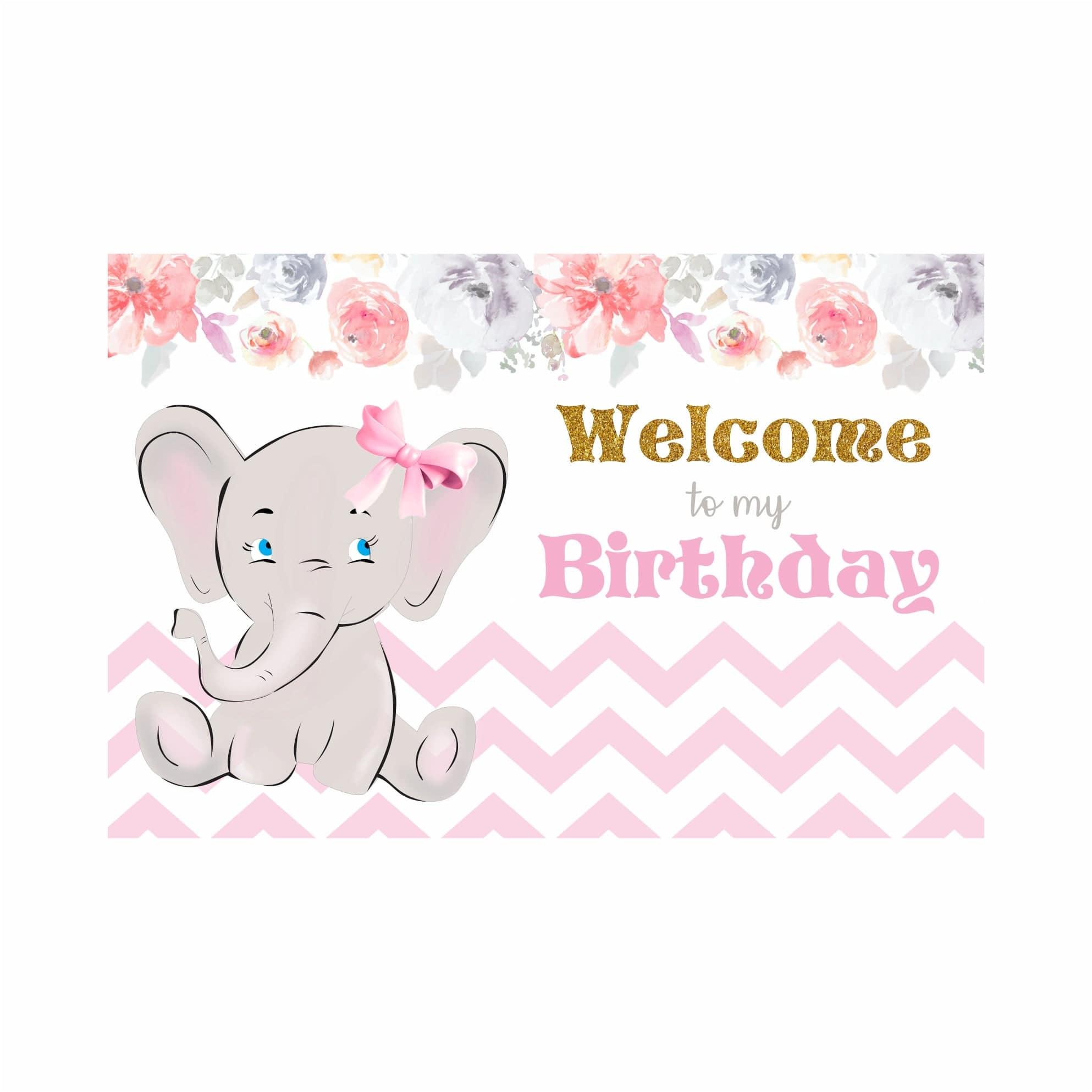Baby Elephant Theme Entrance Banner / Door Sign THEME PARTIES Pretty UR Party