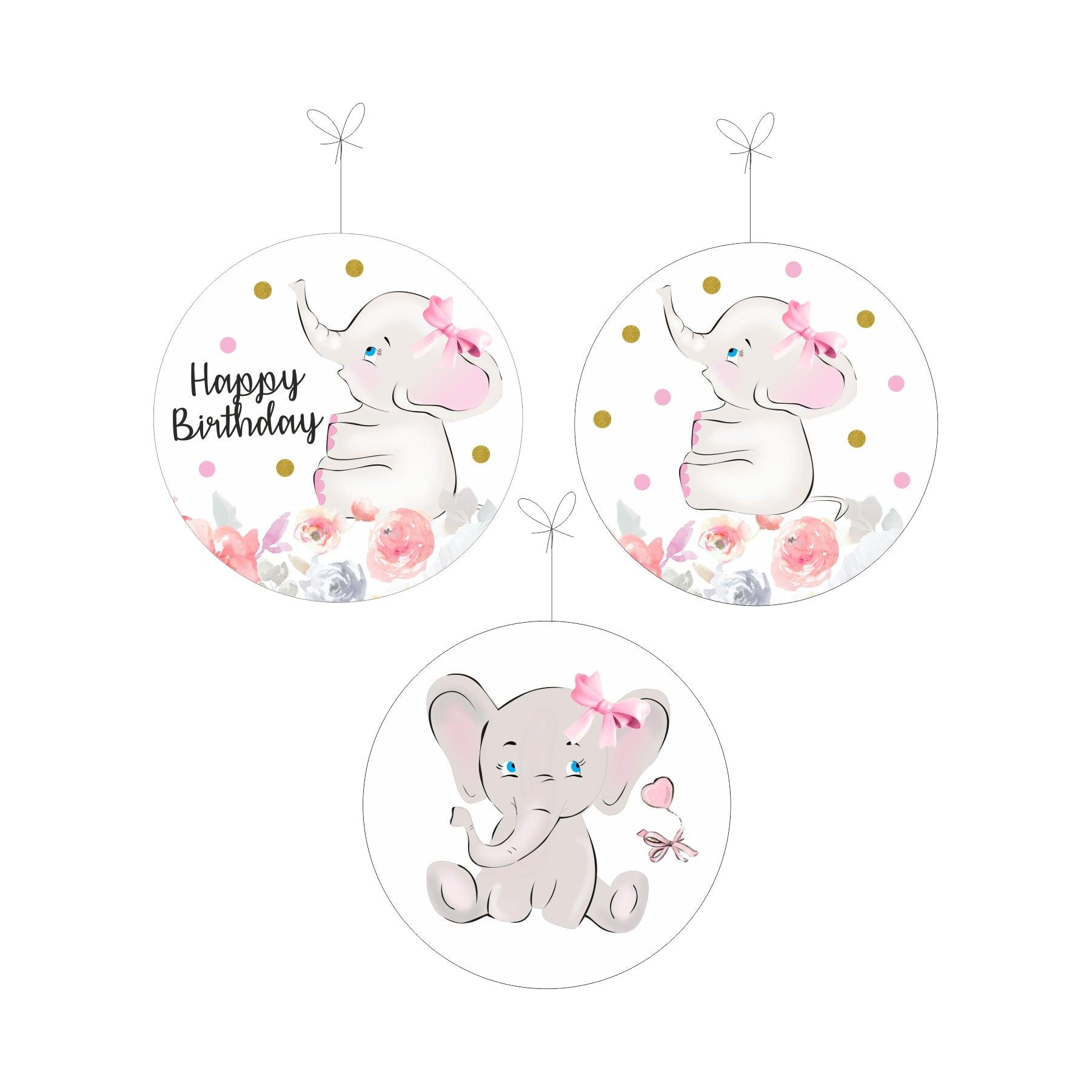 Baby Elephant Party Decorations Package - 70 pieces combo pack BIRTHDAYS Pretty UR Party