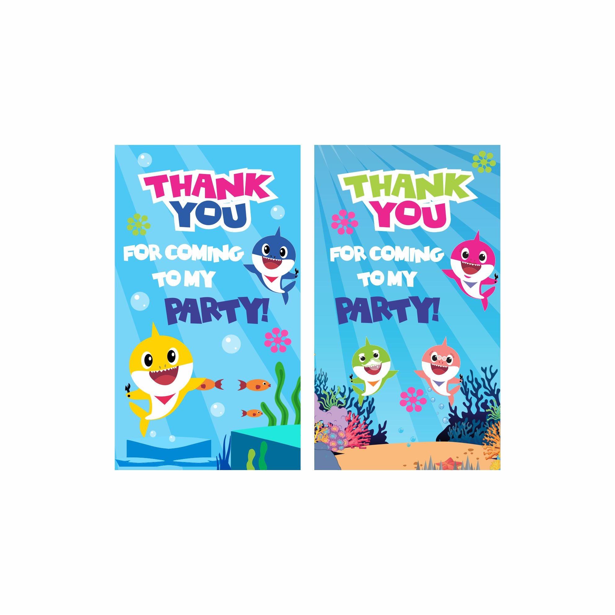 Baby Shark Theme Thank you Tags THEME PARTIES Pretty UR Party