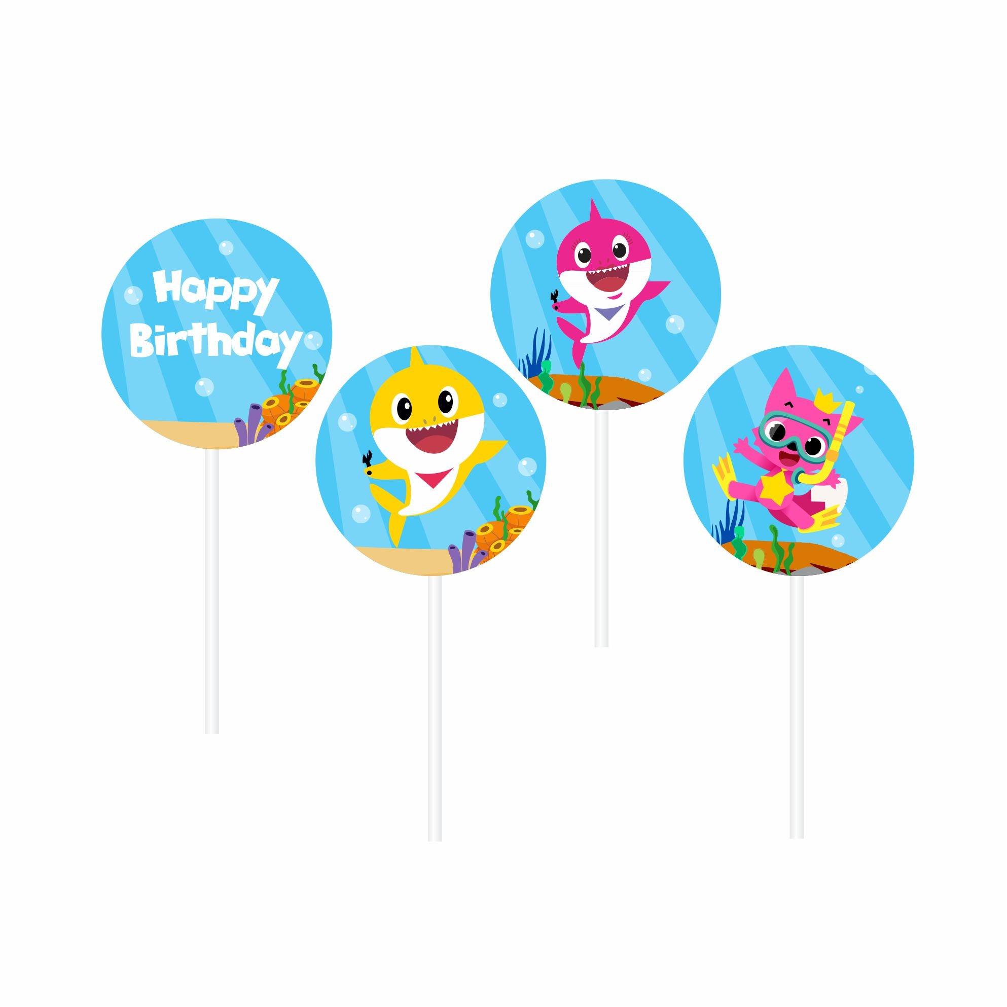 Baby Shark Theme Cupcake / Food Toppers THEME PARTIES Pretty UR Party