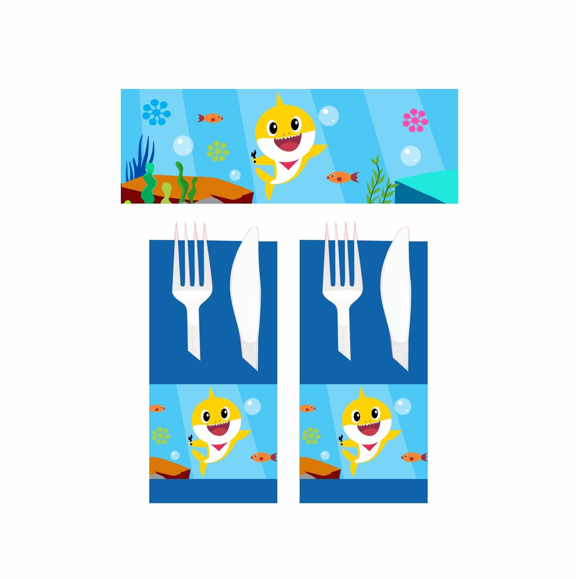 Baby Shark Theme Napkin Rings THEME PARTIES Pretty UR Party