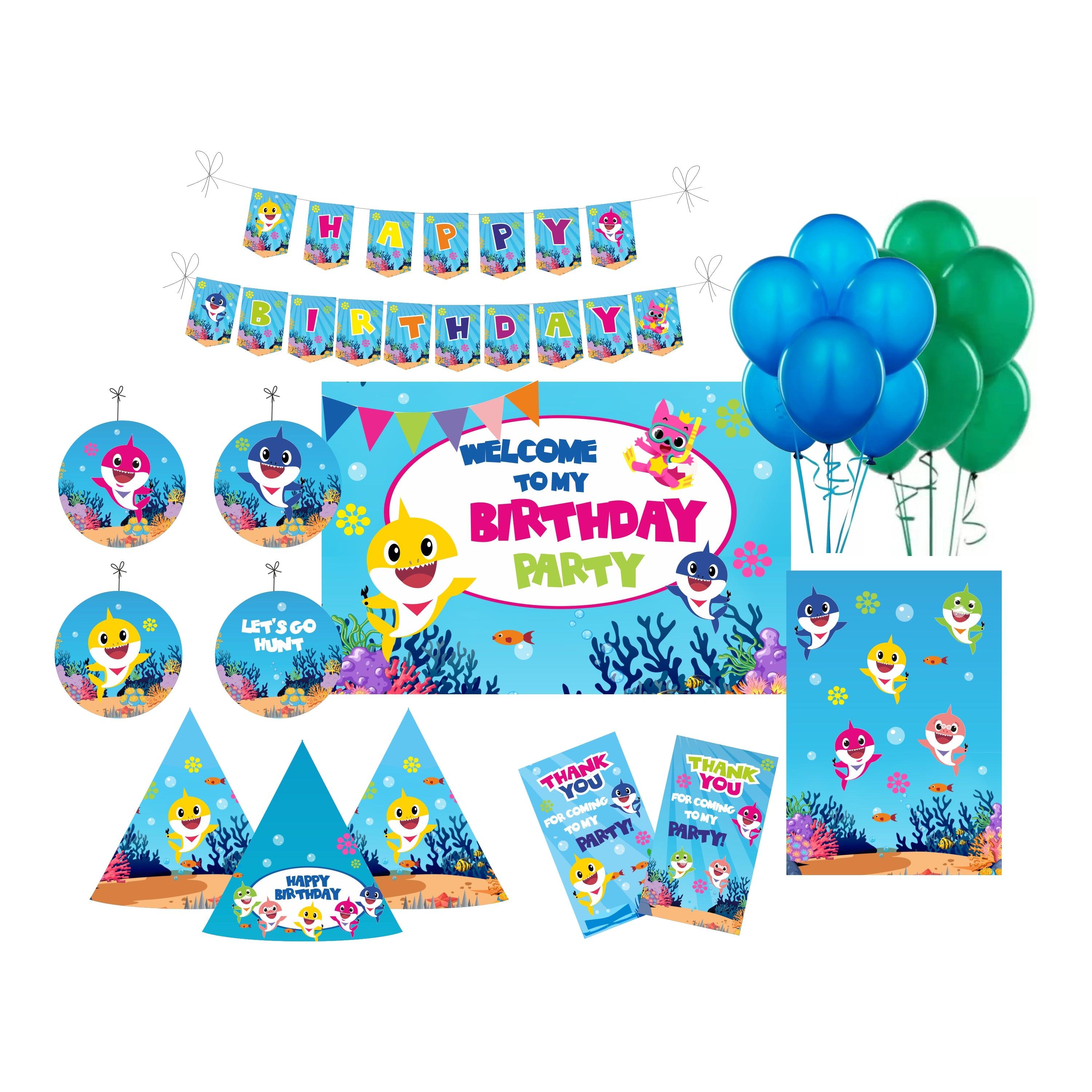 Baby Shark Party Decorations Kit - 80 pcs combo pack PACKAGES Pretty UR Party