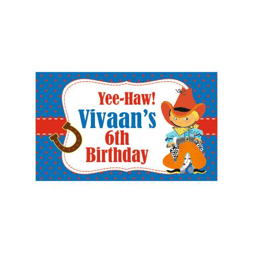 Little Cowboy Theme Backdrop PERSONALISED Pretty UR Party