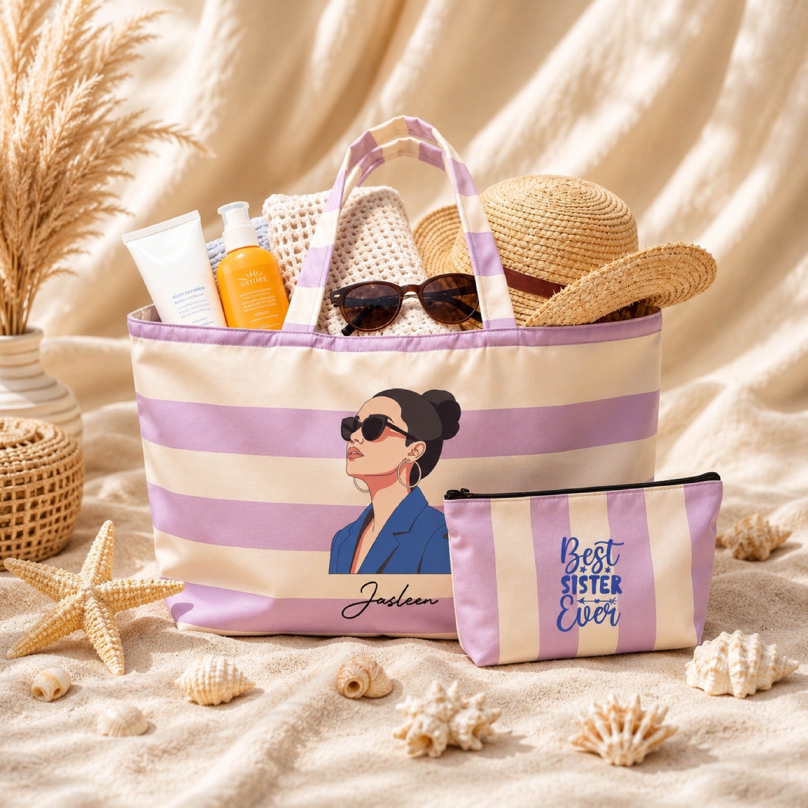 Beach Tote Bag Combo For Sister Beach Tote Bag Combo For Sister