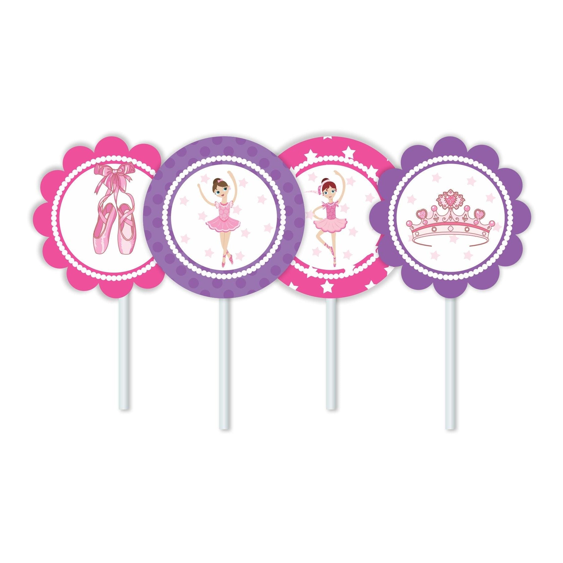 Ballerina  Theme Cupcake / Food Toppers THEME PARTIES Pretty UR Party