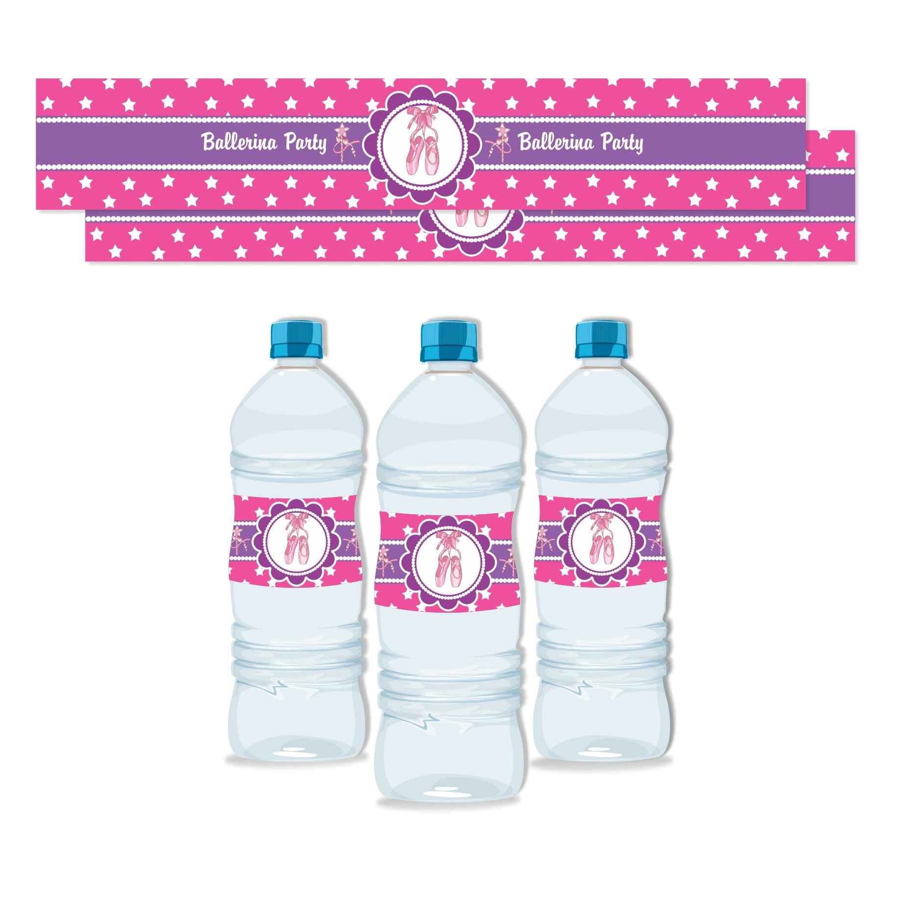 Ballerina  Water Bottle Labels THEME PARTIES Pretty UR Party