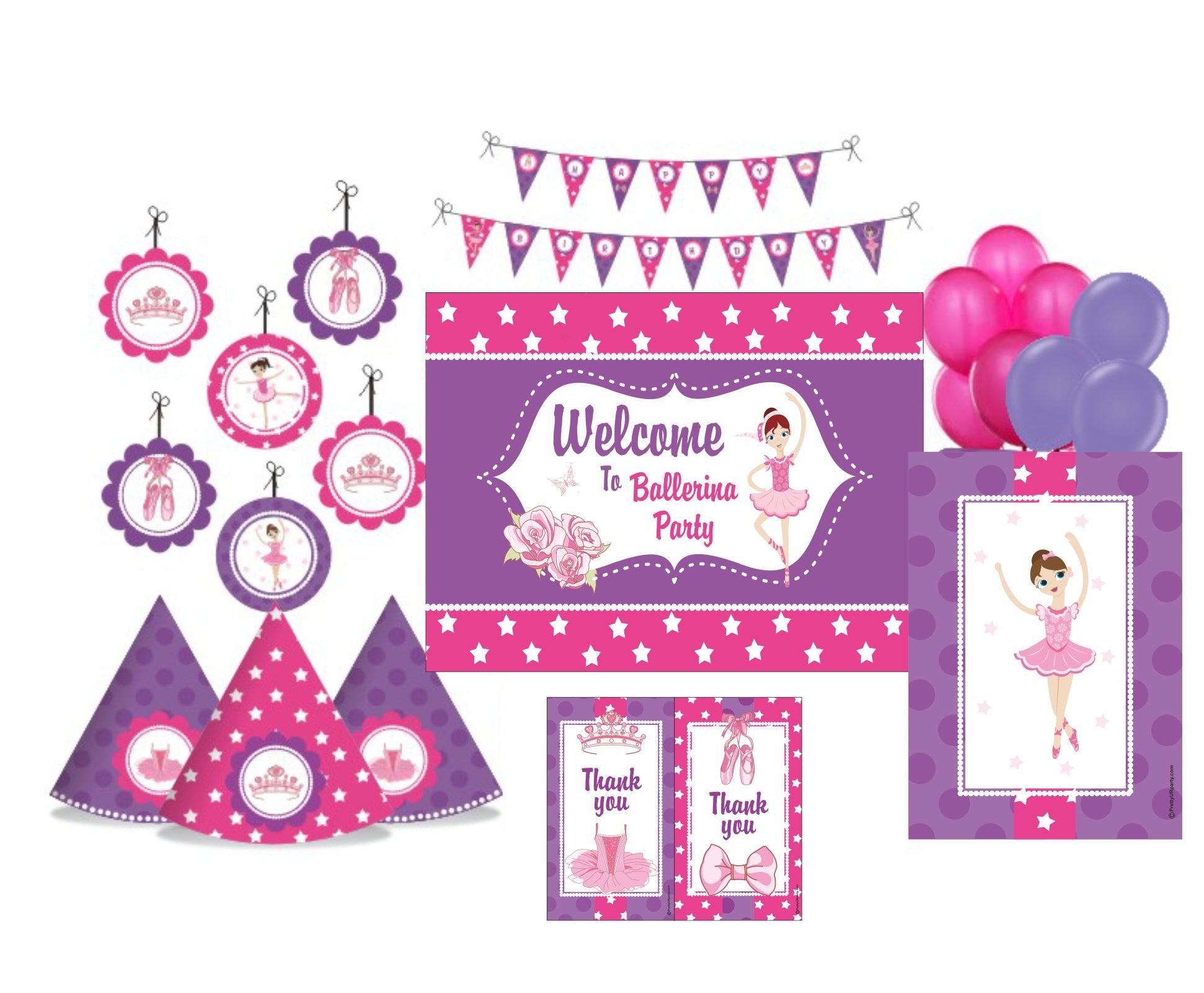 Ballerina Party Decorations Kit - 80 pcs combo pack THEME PARTIES Pretty UR Party