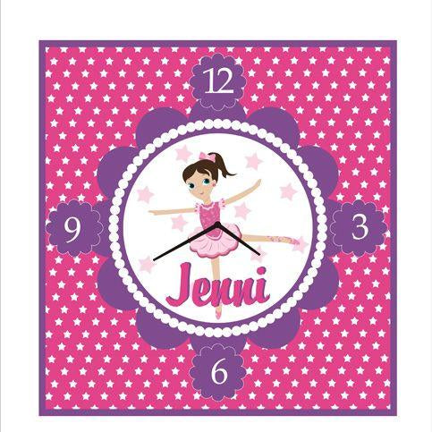 Personalised Ballerina Clock THEME PARTIES Pretty UR Party