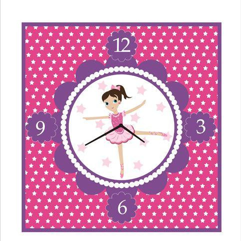 Personalised Ballerina Clock THEME PARTIES Pretty UR Party