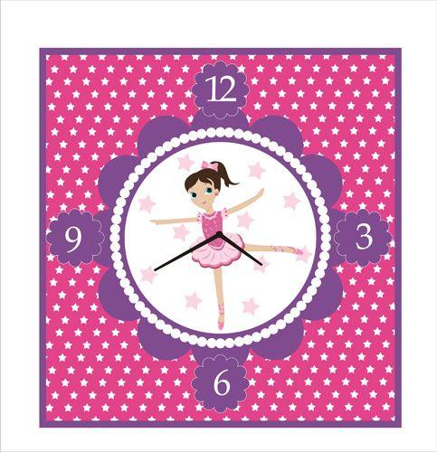 Personalised Ballerina Clock THEME PARTIES Pretty UR Party
