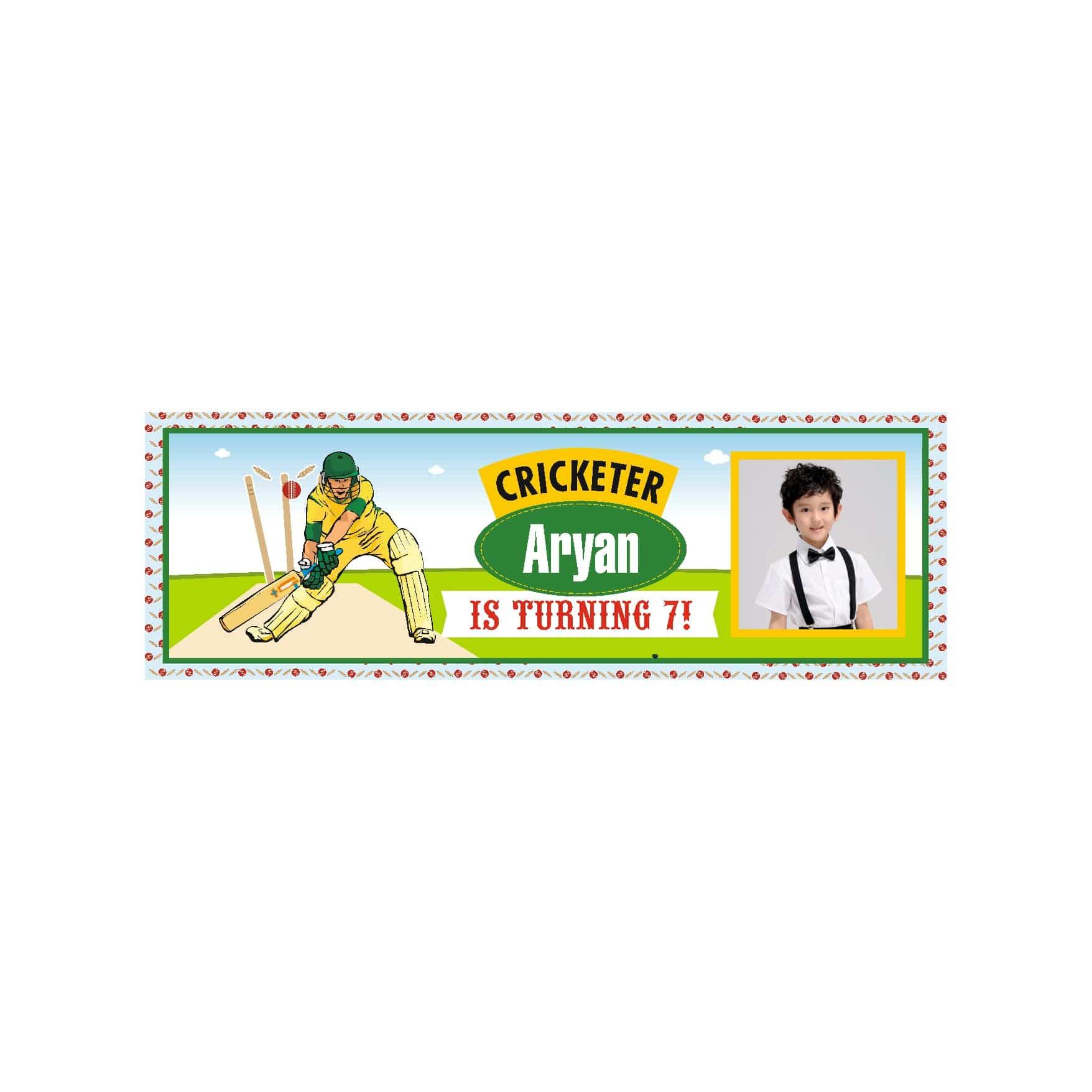 Personalized Cricket Birthday Banner 30in ALL PARTY SUPPLIES Pretty UR Party
