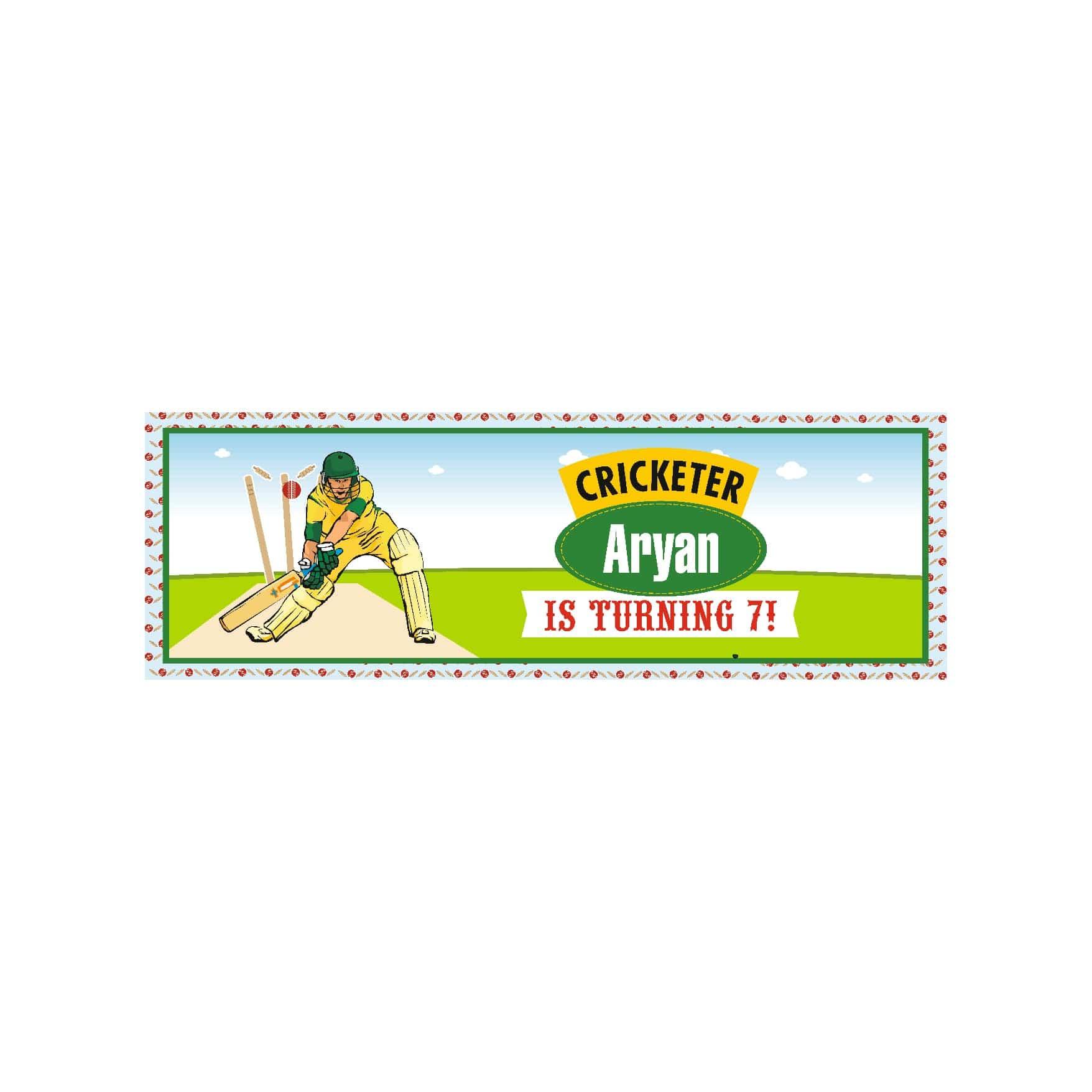 Personalized Cricket Birthday Banner 30in ALL PARTY SUPPLIES Pretty UR Party