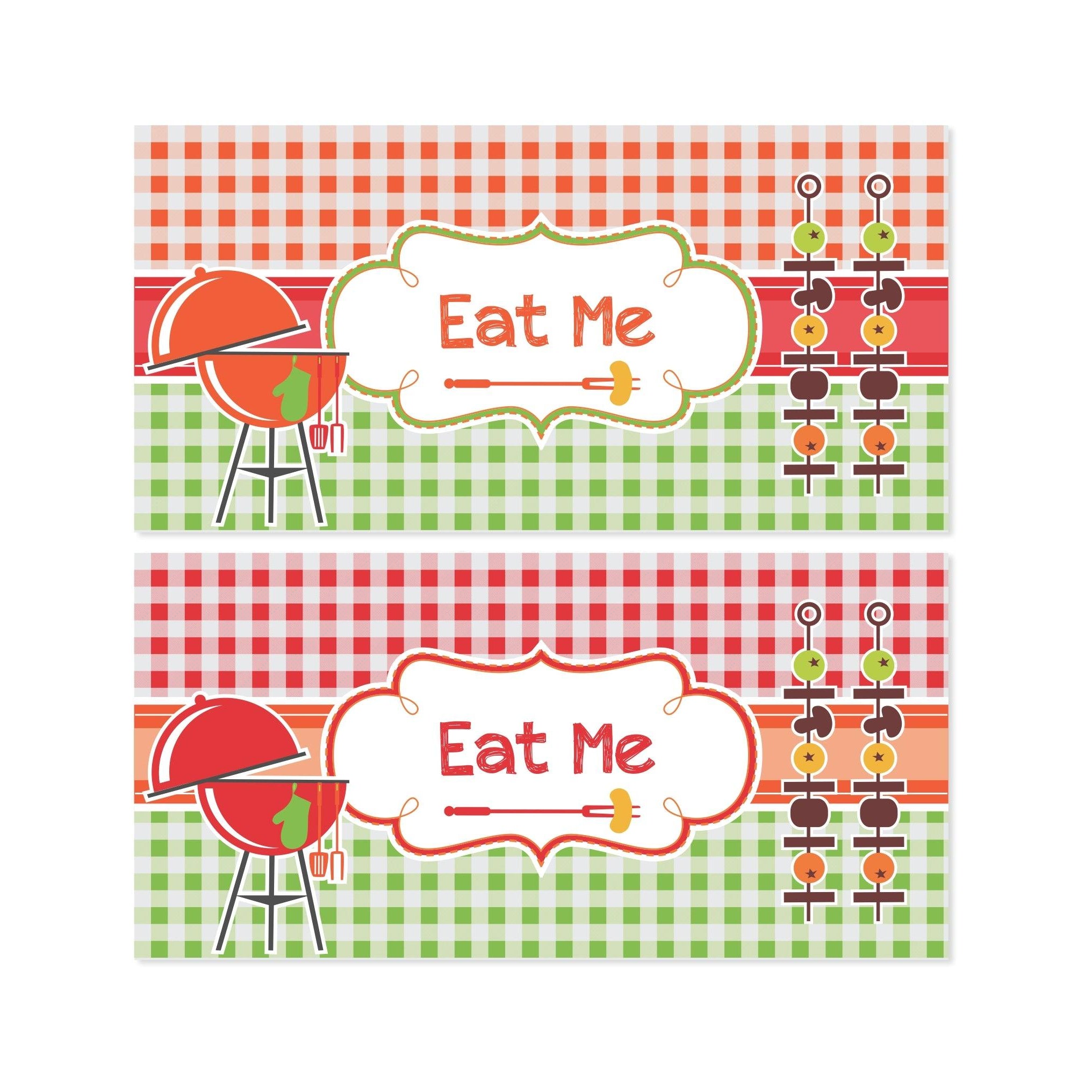 Barbeque Theme Food Labels / Buffet Table Cards THEME PARTIES Pretty UR Party