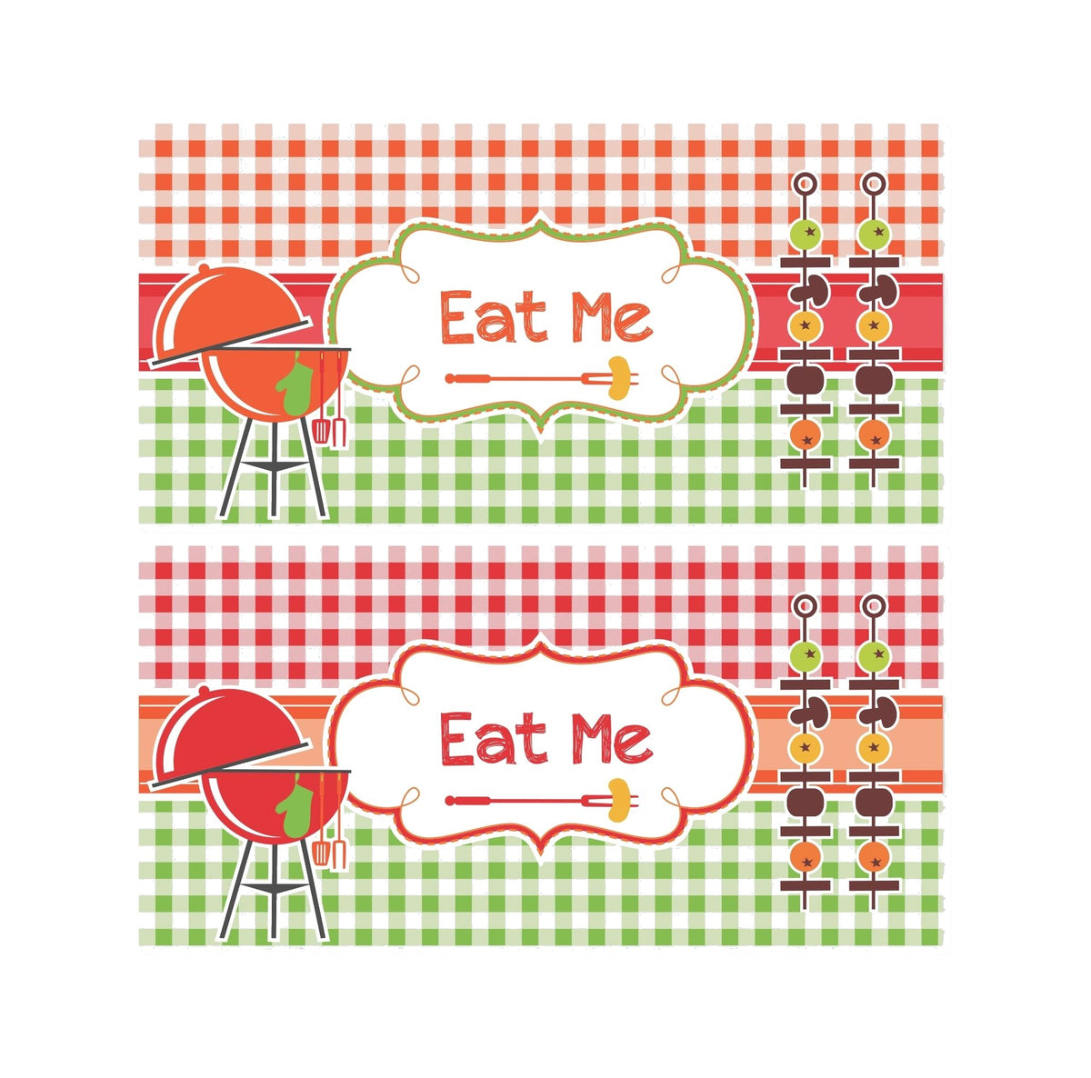 Barbeque Theme Food Labels / Buffet Table Cards