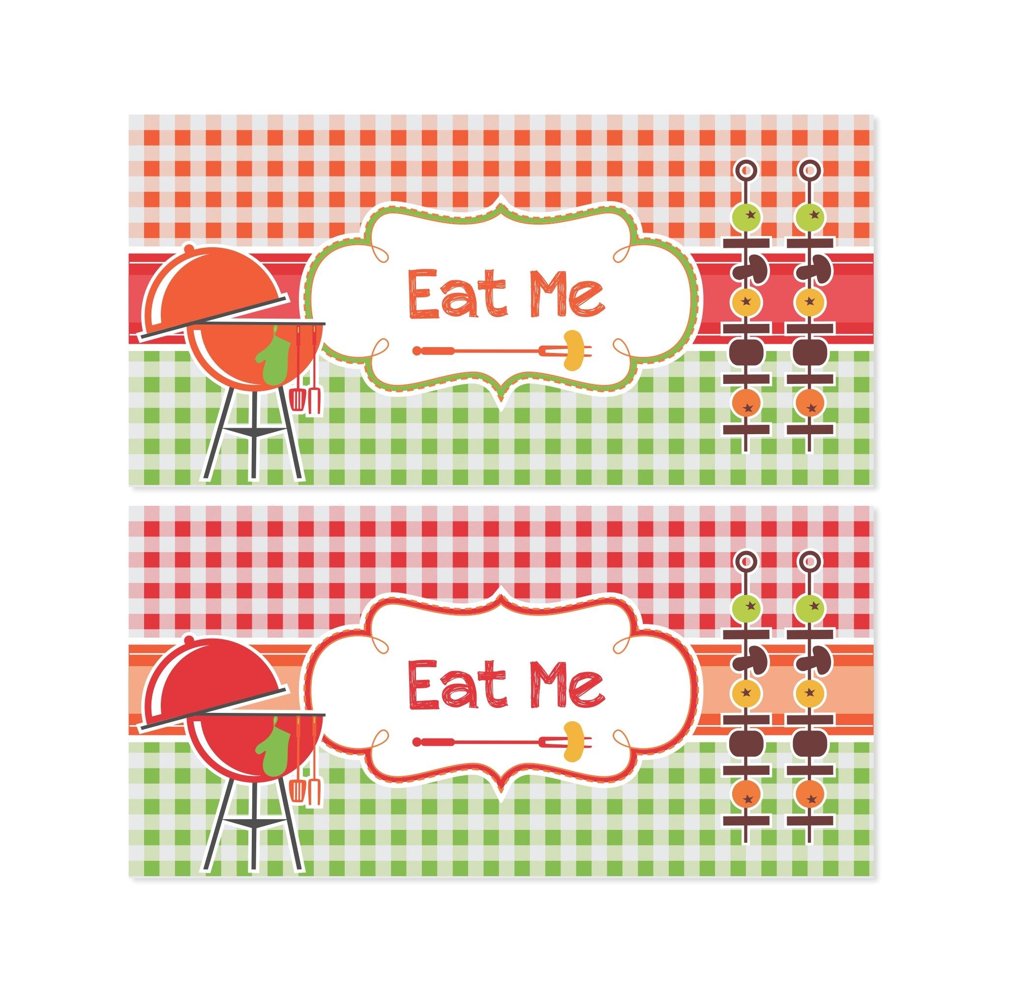 Barbeque Theme Food Labels / Buffet Table Cards THEME PARTIES Pretty UR Party