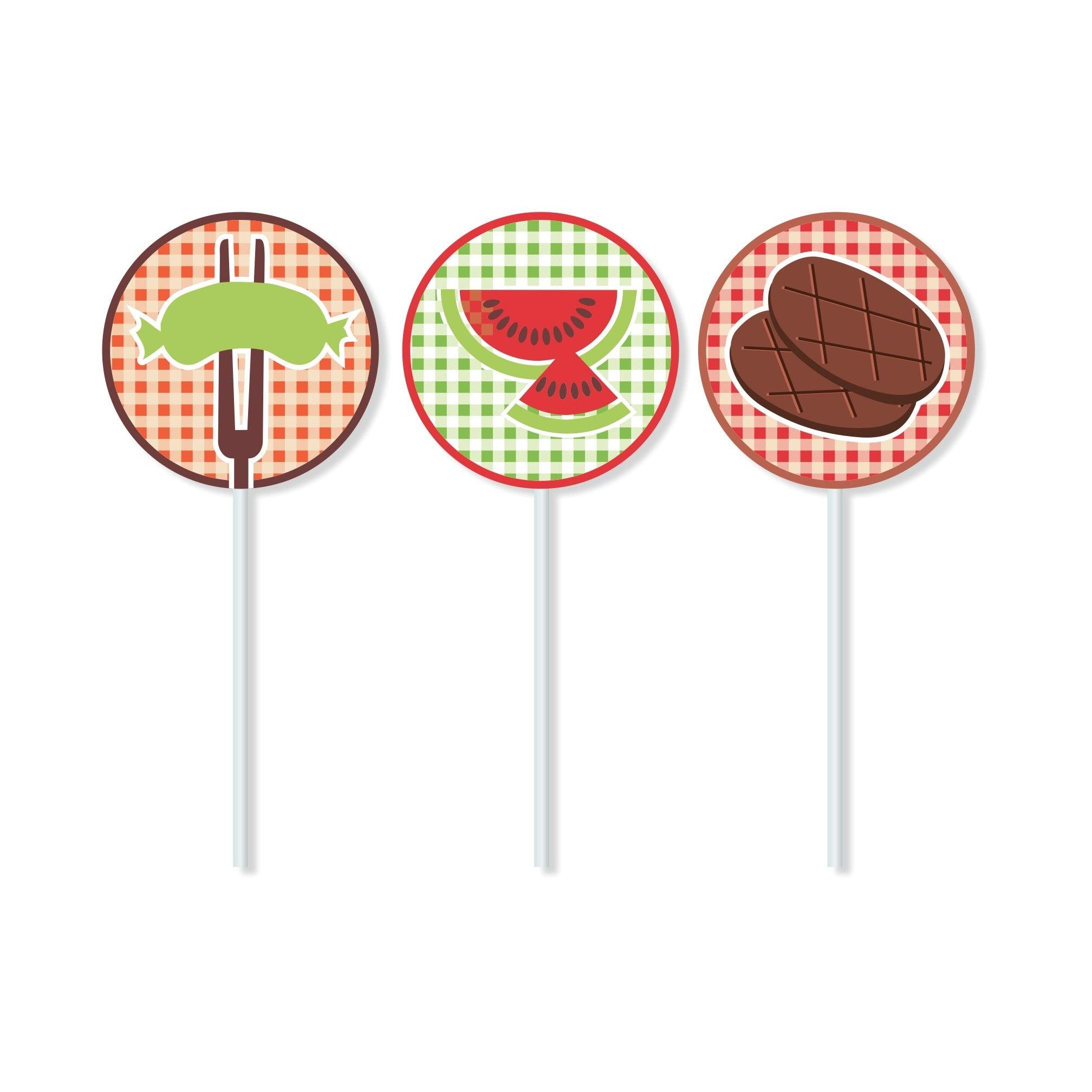 Barbeque Theme Cupcake / Food Toppers THEME PARTIES Pretty UR Party