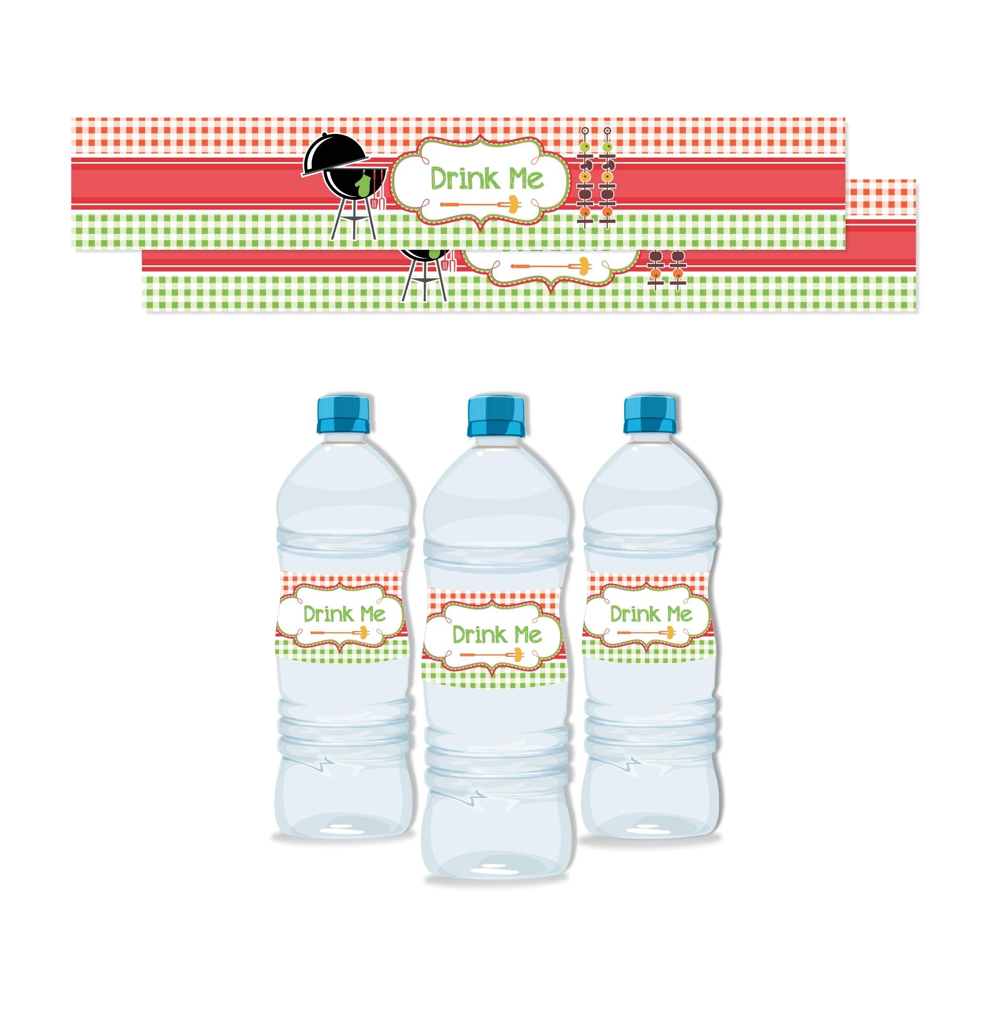 Barbeque Water Bottle Labels THEME PARTIES Pretty UR Party