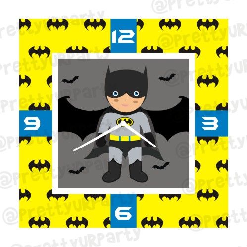 Personalised Batman Inspired Clock THEME PARTIES Pretty UR Party