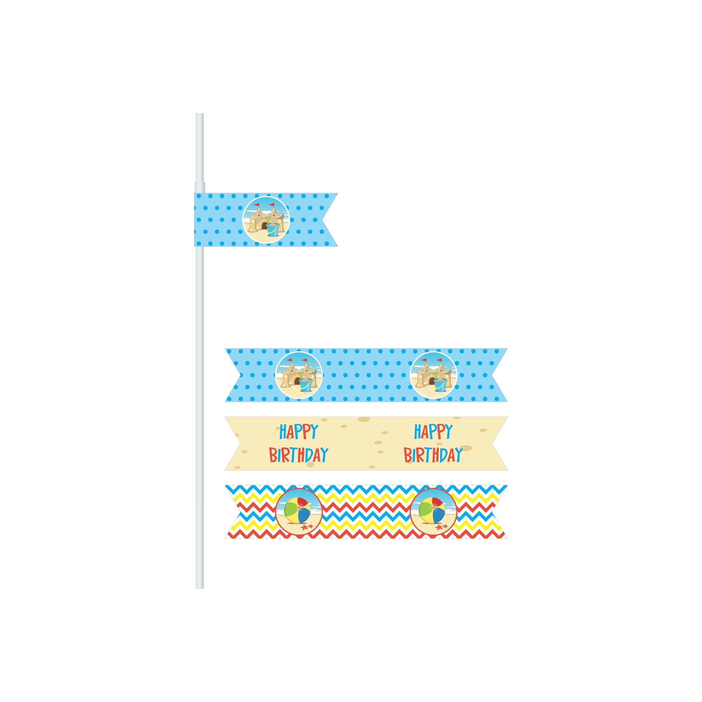 Beach Theme Drink Straws THEME PARTIES Pretty UR Party