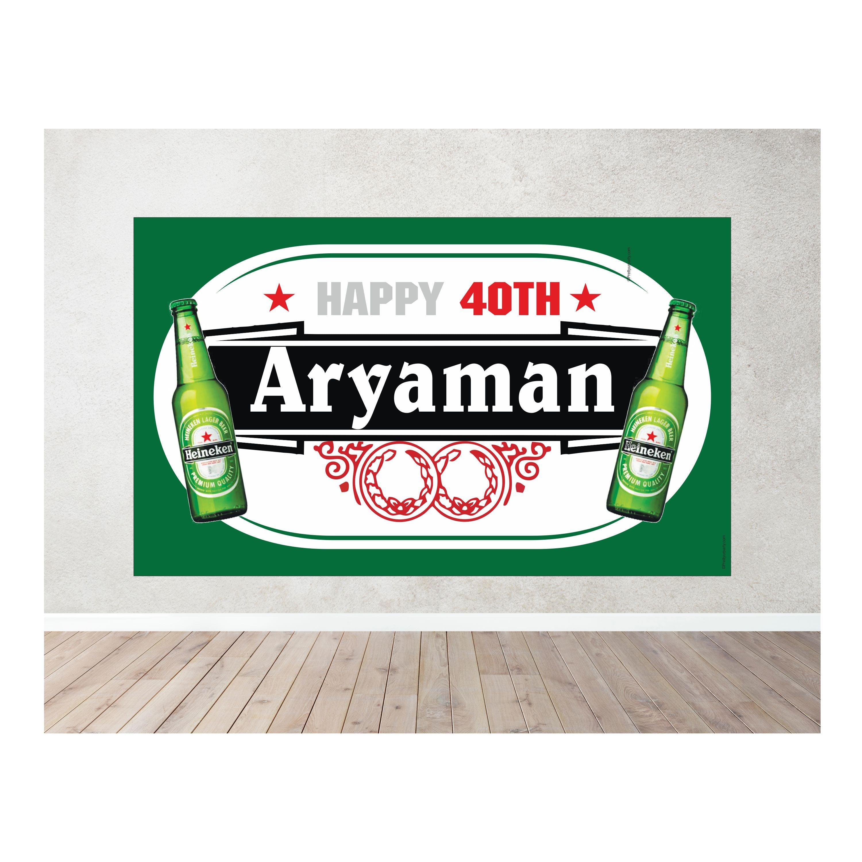 Beer Party Theme Backdrop PERSONALISED Pretty UR Party