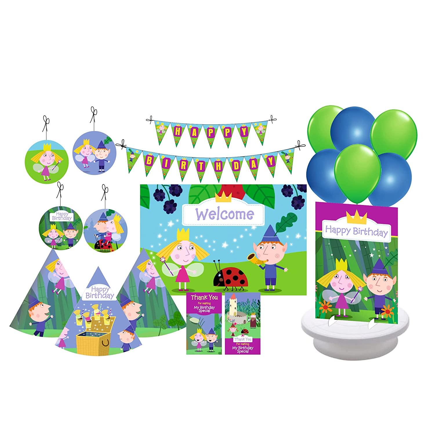 Ben and Holly's Little Kingdom Party Decorations Kit - 80 pc combo pack BIRTHDAYS Pretty UR Party