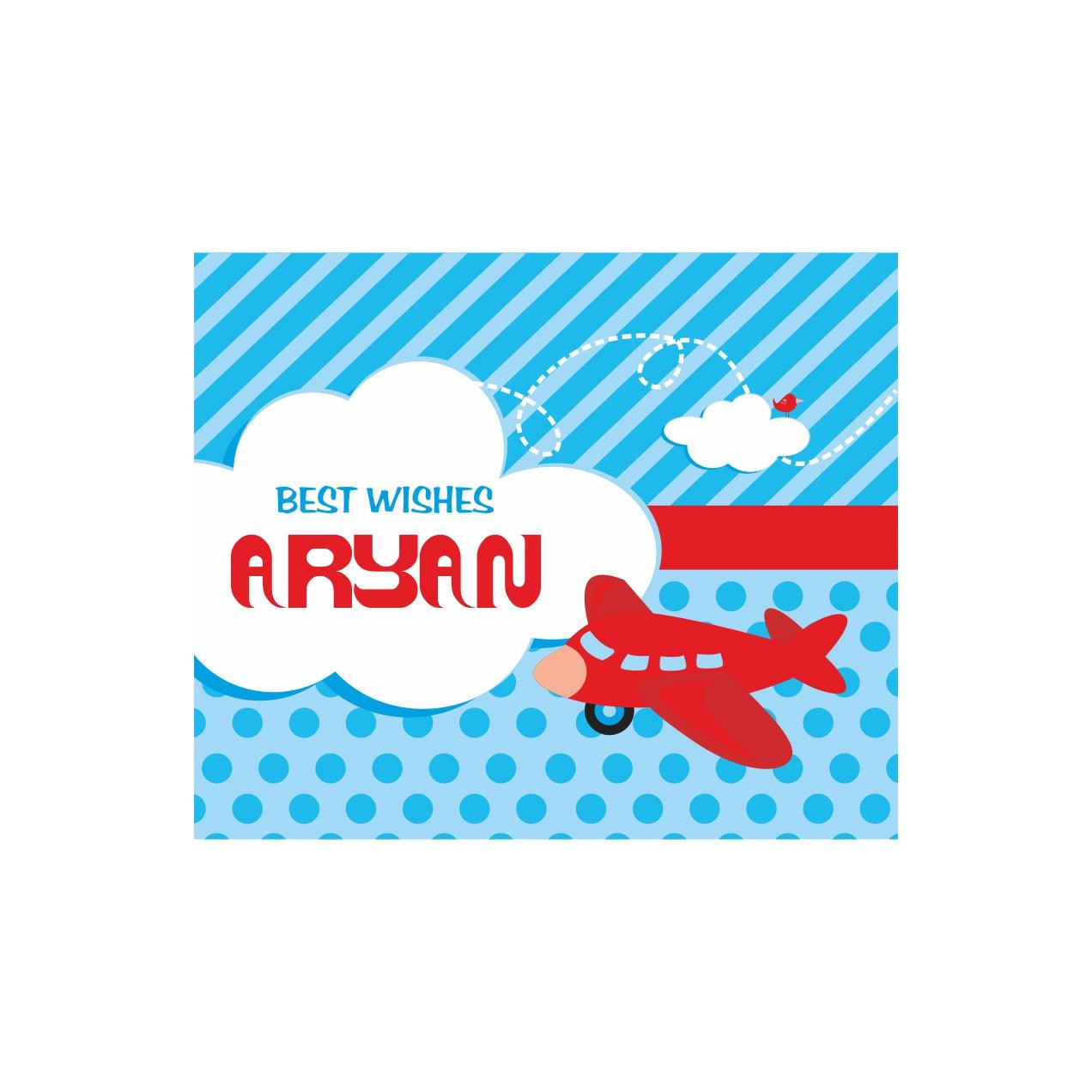 Airlines themed Best Wishes card PERSONALISED Pretty UR Party