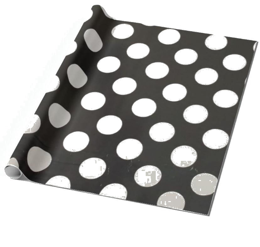 Black Polka Dots Big Wrapping Paper - Pack of 5