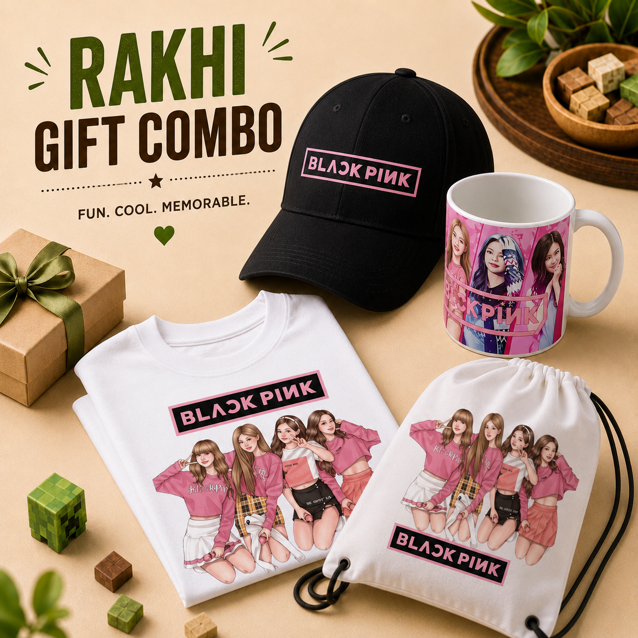 BlackPink Inspired Rakhi Gift Combo for Girls BlackPink Inspired Rakhi Gift Combo for Girls