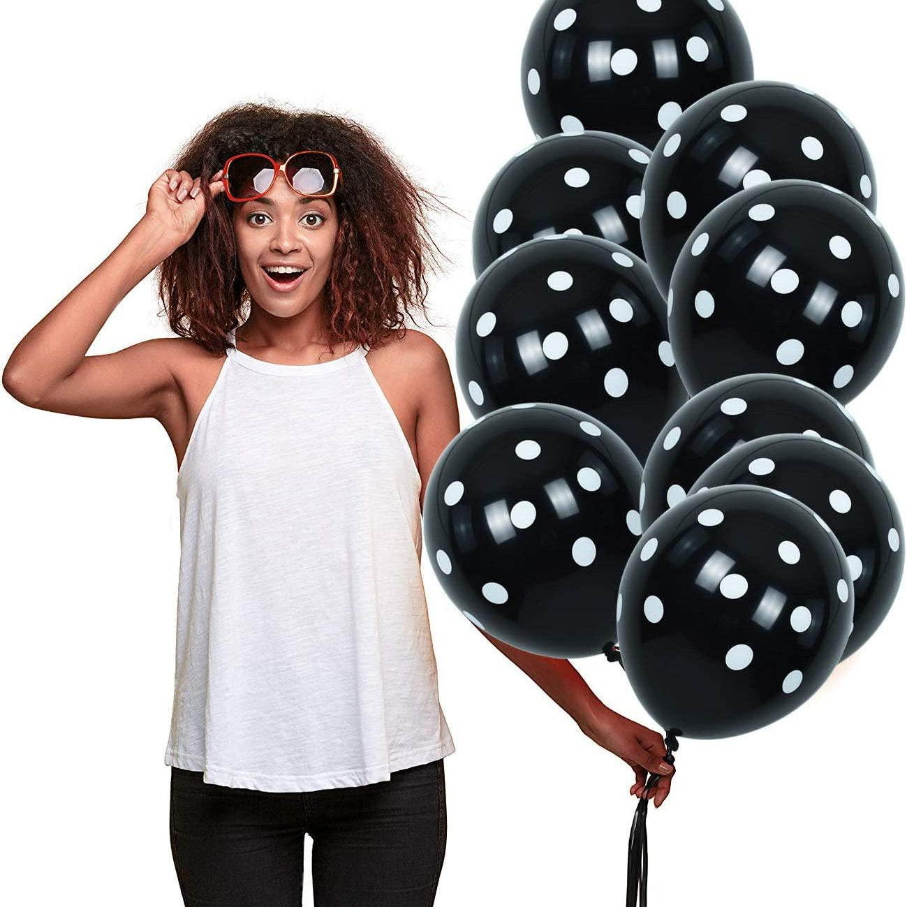 Black Polka Dots Latex Balloons - Pack of 25 ALL PARTY SUPPLIES Pretty UR Party Black Polka Dots Latex Balloons - Pack of 25 ALL PARTY SUPPLIES Pretty UR Party