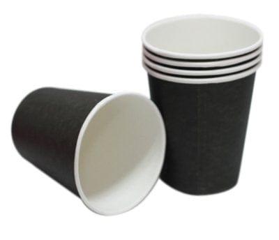Black Paper Cups - pack of 10 THEME PARTIES Pretty UR Party