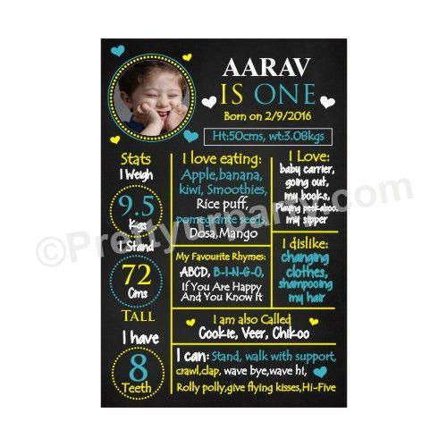Blue Heart Chalkboard Poster PERSONALISED Pretty UR Party