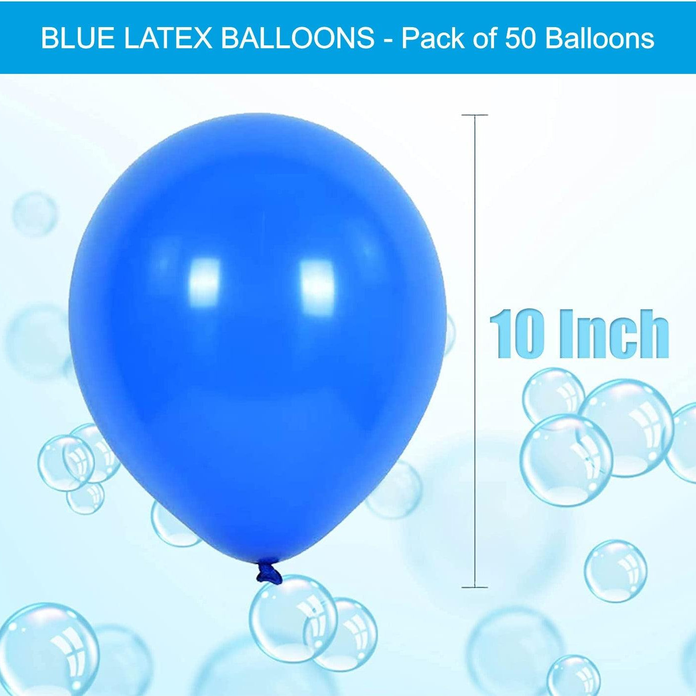 Blue Latex Balloons - Pack of 50 BALLOONS Pretty UR Party