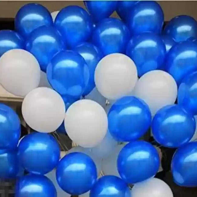 Blue Metallic Latex Balloon - Pack of 50 DECORATIONS Pretty UR Party