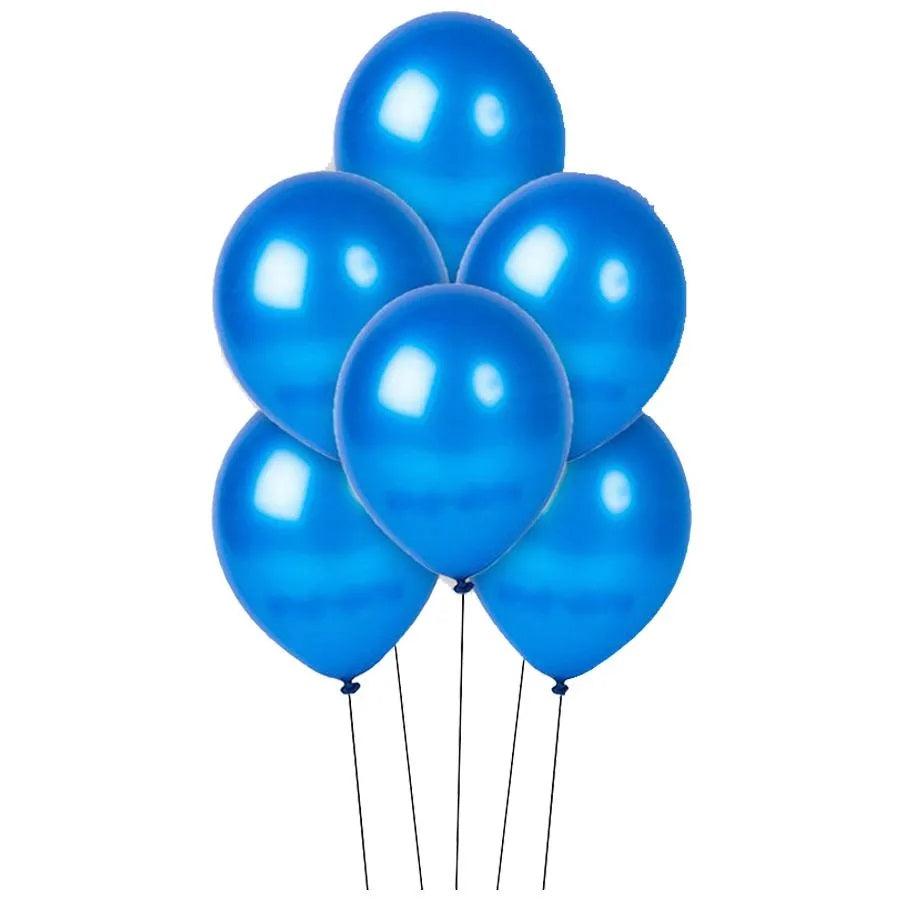 Blue Metallic Latex Balloon - Pack of 50 DECORATIONS Pretty UR Party