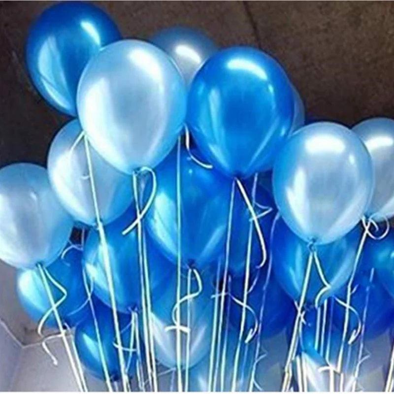 Blue Metallic Latex Balloon - Pack of 50 DECORATIONS Pretty UR Party