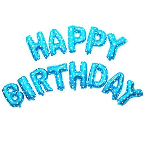 Happy Birthday Letter Foil Balloons - 16 inches THEME PARTIES Pretty UR Party Blue Polka Dot