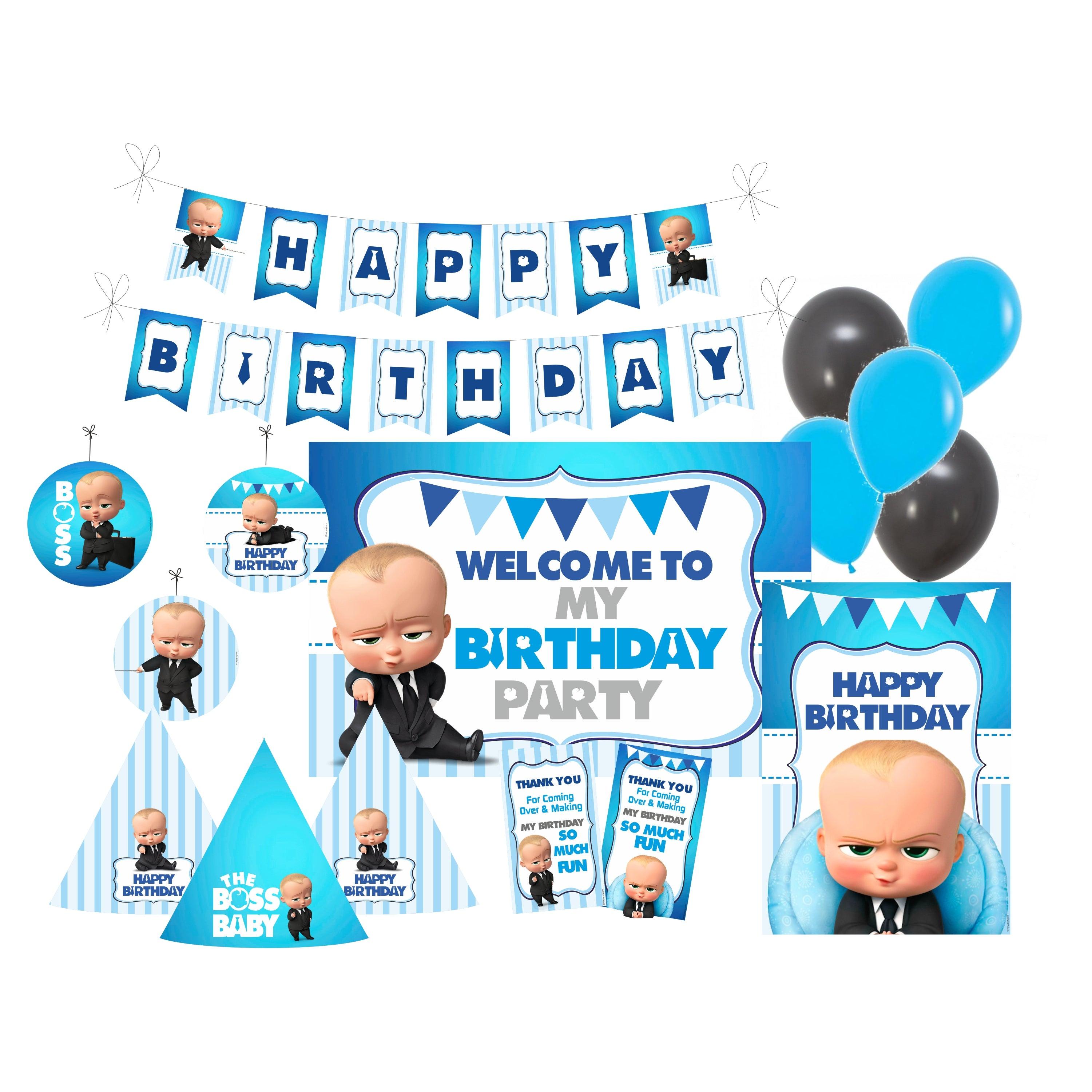 Boss Baby Party Decorations Kit - 80 pcs combo pack BIRTHDAYS Pretty UR Party
