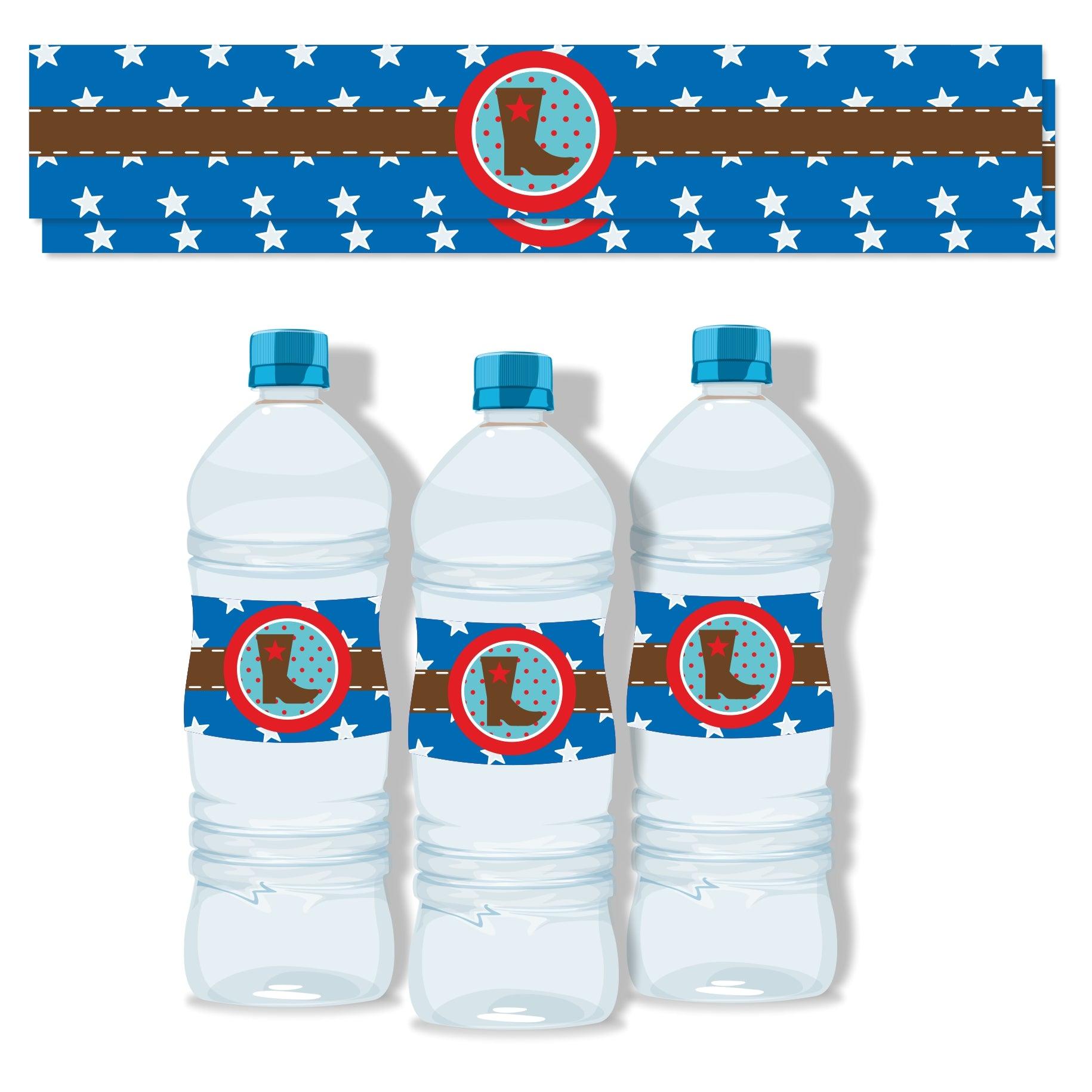 Little Cowboy Theme Water Bottle Labels THEME PARTIES Pretty UR Party