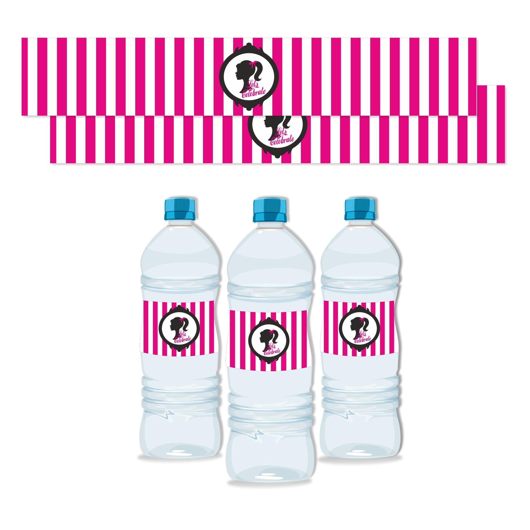 Barbie Water Bottle Labels THEME PARTIES Pretty UR Party