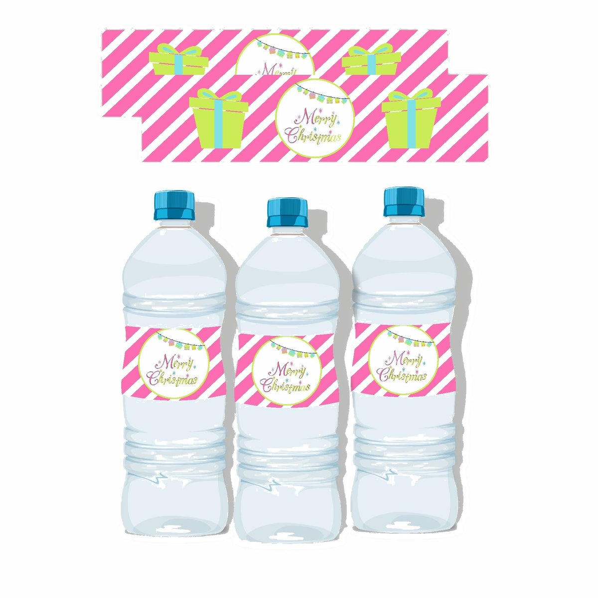 Merry and Bright Water Bottle Labels