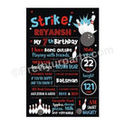 Bowling theme Chalkboard Poster PERSONALISED Pretty UR Party