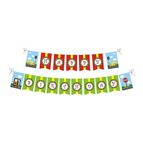 Wheels On The Bus Party Decorations - 80 pcs package THEME PARTIES Pretty UR Party