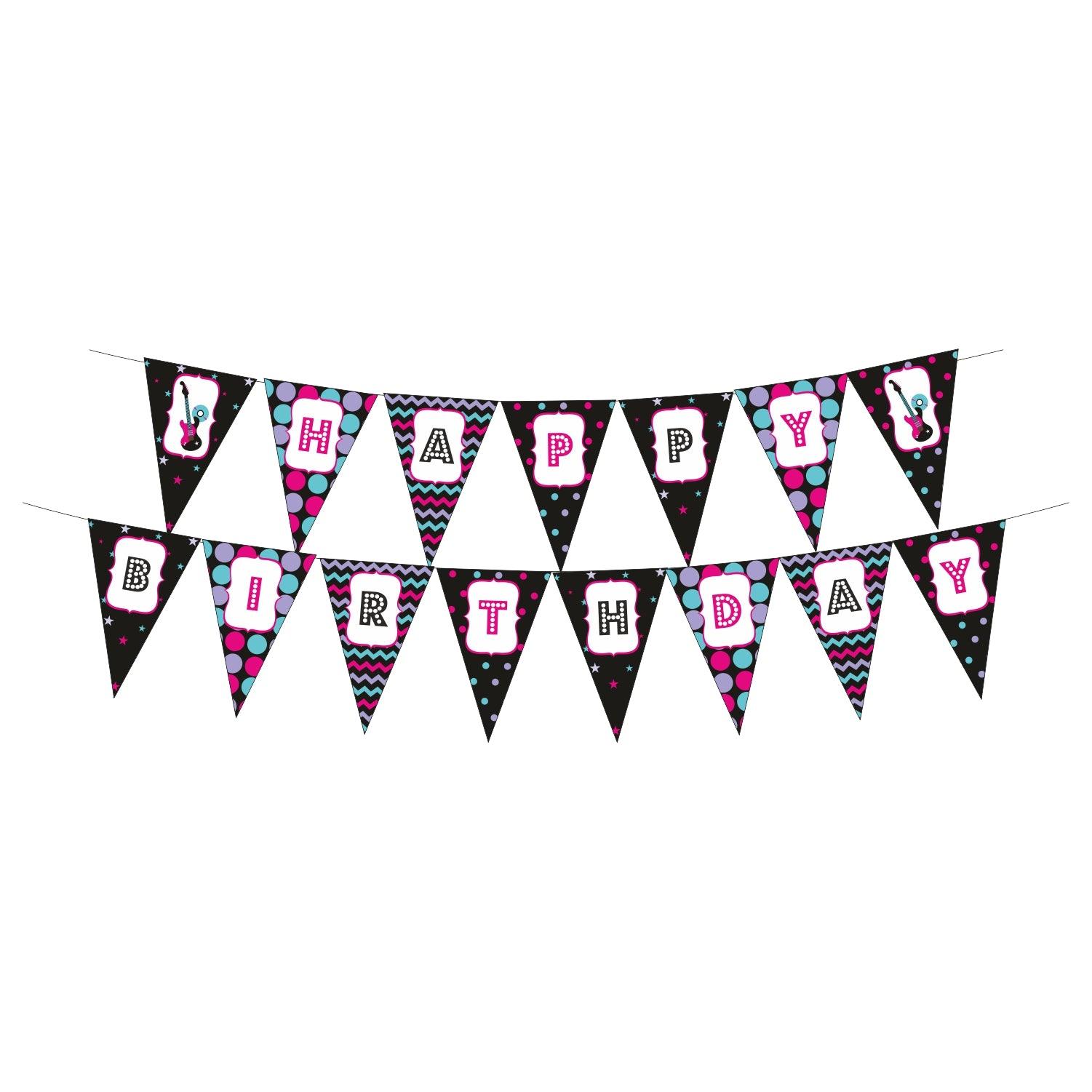 Girly Rockstar Party Decorations Kit - 80 Pieces Combo Pack BIRTHDAYS Pretty UR Party